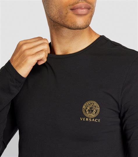 versace shirt small logo|Versace long sleeve shirt.